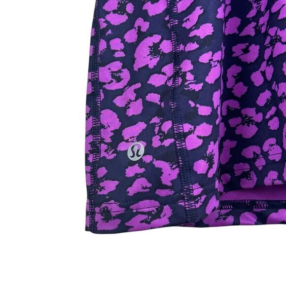 Lululemon Barre None Purple Cheetah Print Built-in Bra Straps Workout Tank Top - Picture 7 of 10